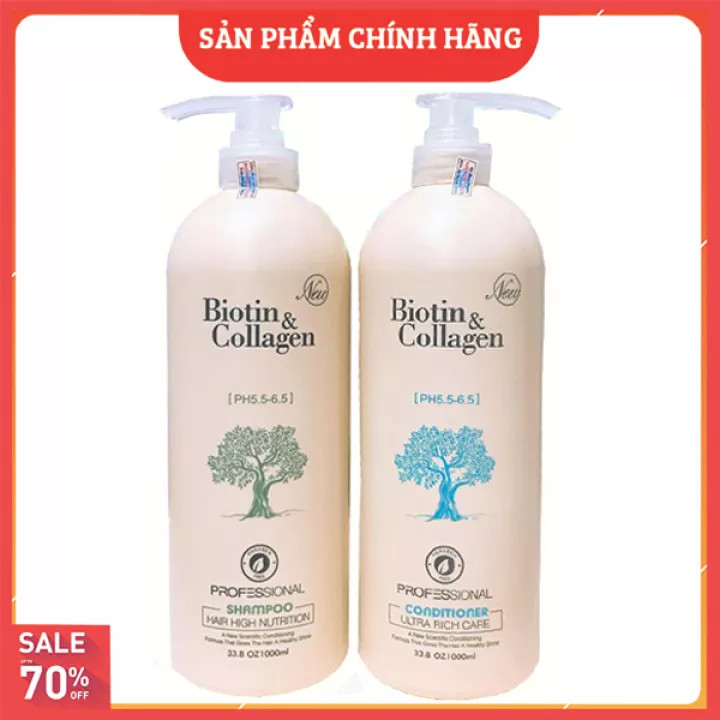 [ Siêu Sale ] Combo2 Chai Gội Xả Biotin Collagen (Dung Tích Mỗi Chai 1000 Ml) | Hàng Chính Hãng