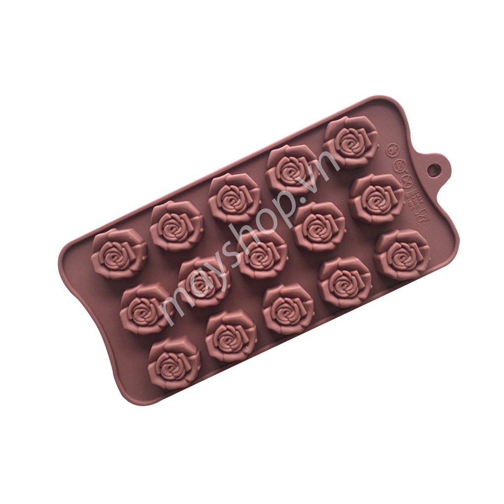 Khuôn silicone 15 hoa hồng