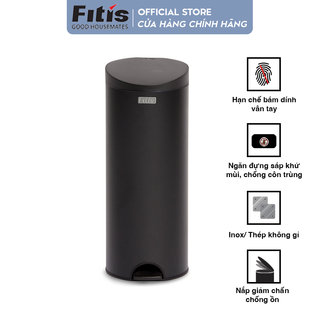 Thùng Rác Fitis Premium - Tròn Đạp Cao (15L)