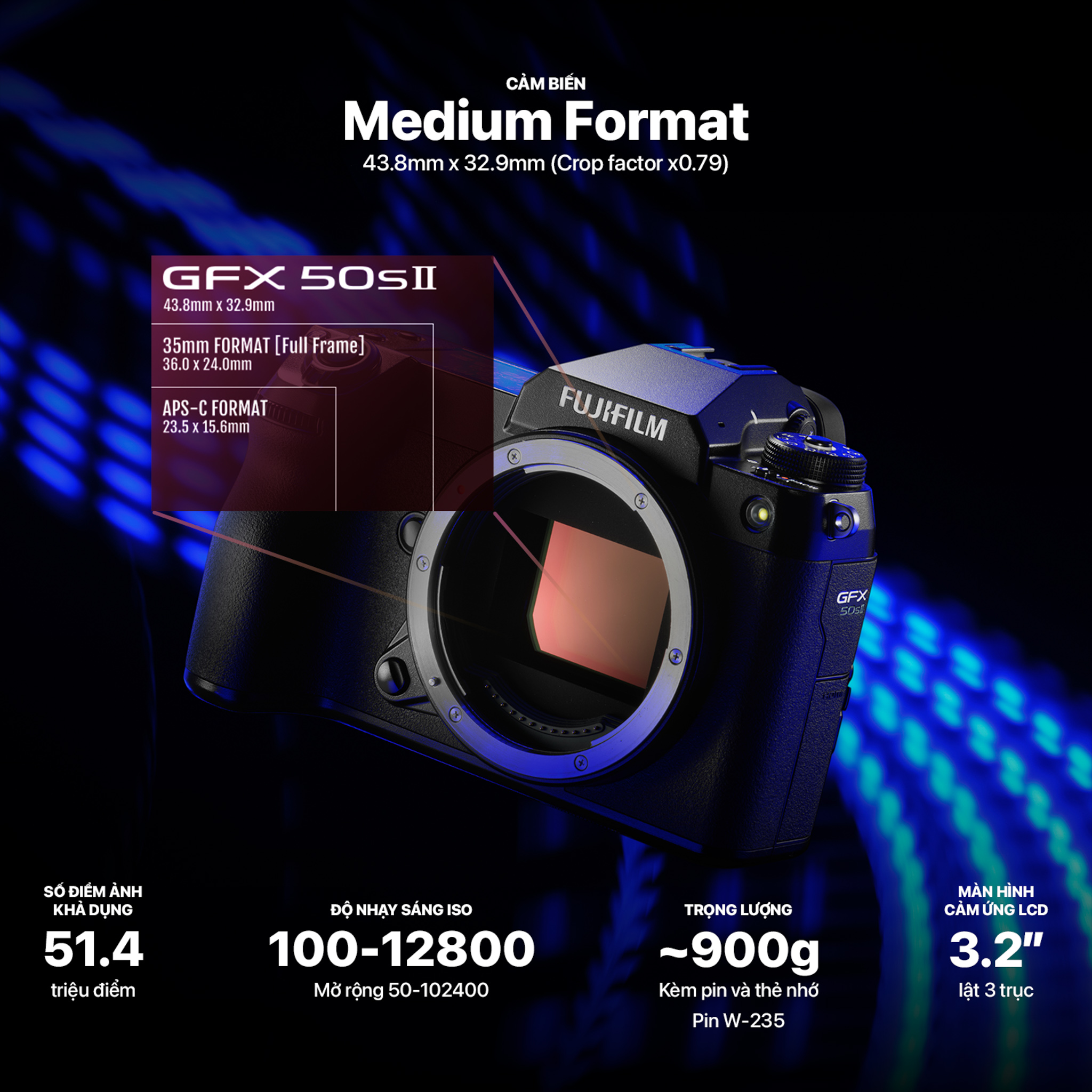 [Trả góp 0%]Máy ảnh kỹ thuật số Fujifilm GFX50S II