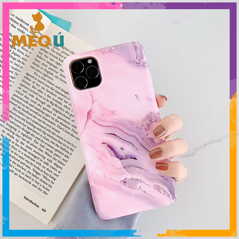 [HCM]Ốp iPhone Đá Cẩm Thạch Hồng Ngọc iPhone 7Plus/8Plus/X/Xs Max/11/11 Pro Max - ốp iphone