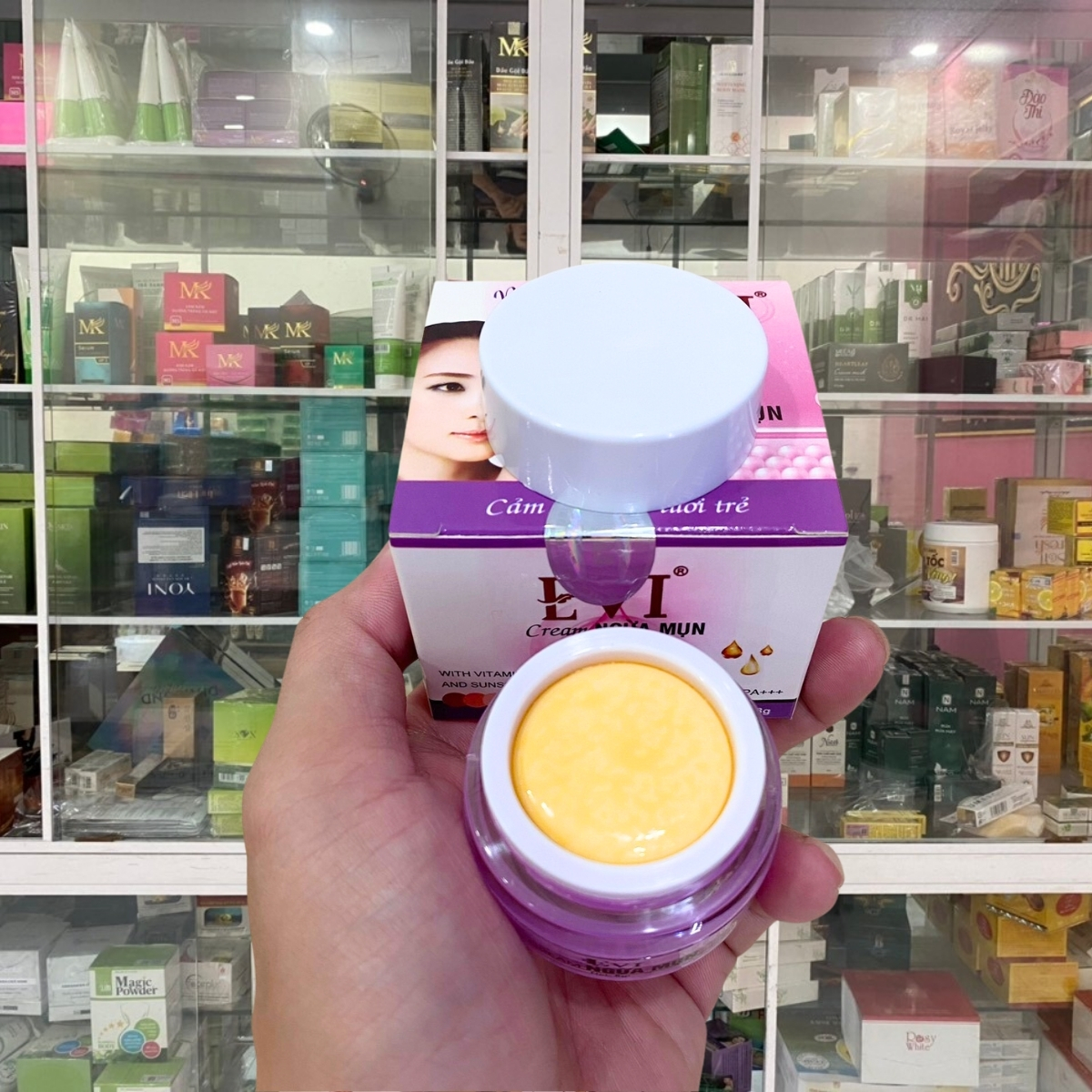 Kem ngừa mụn EVI xóa thâm liền sẹo trắng da không kích ứng 15g