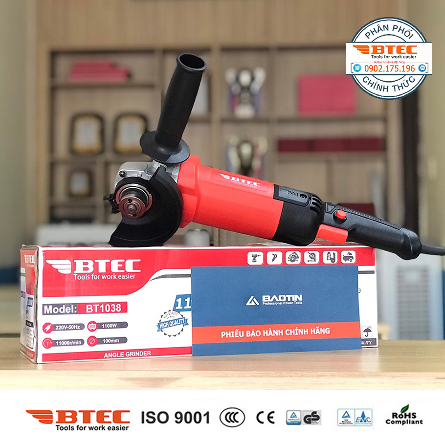 Máy mài 100mm Btec 1100w