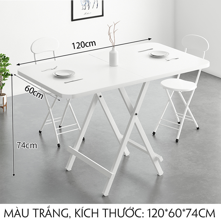 Bàn ăn gấp gọn, Bàn ăn thông minh xếp gọn siêu tiện lợi KT 120X60x74cm