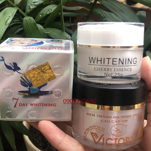 Bộ đôi kem nám whitening 25g + victory hoa việt