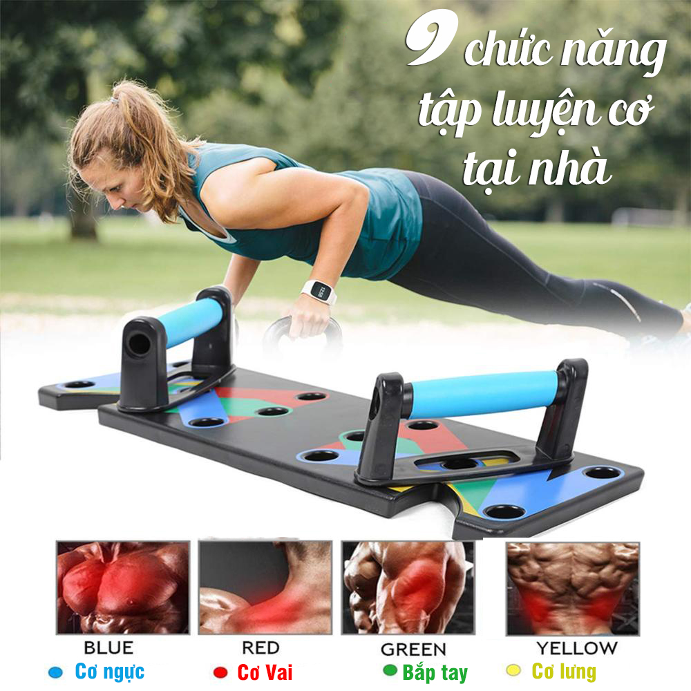 Bộ Dụng Cụ Hít Đất Chống Đẩy 9 in 1