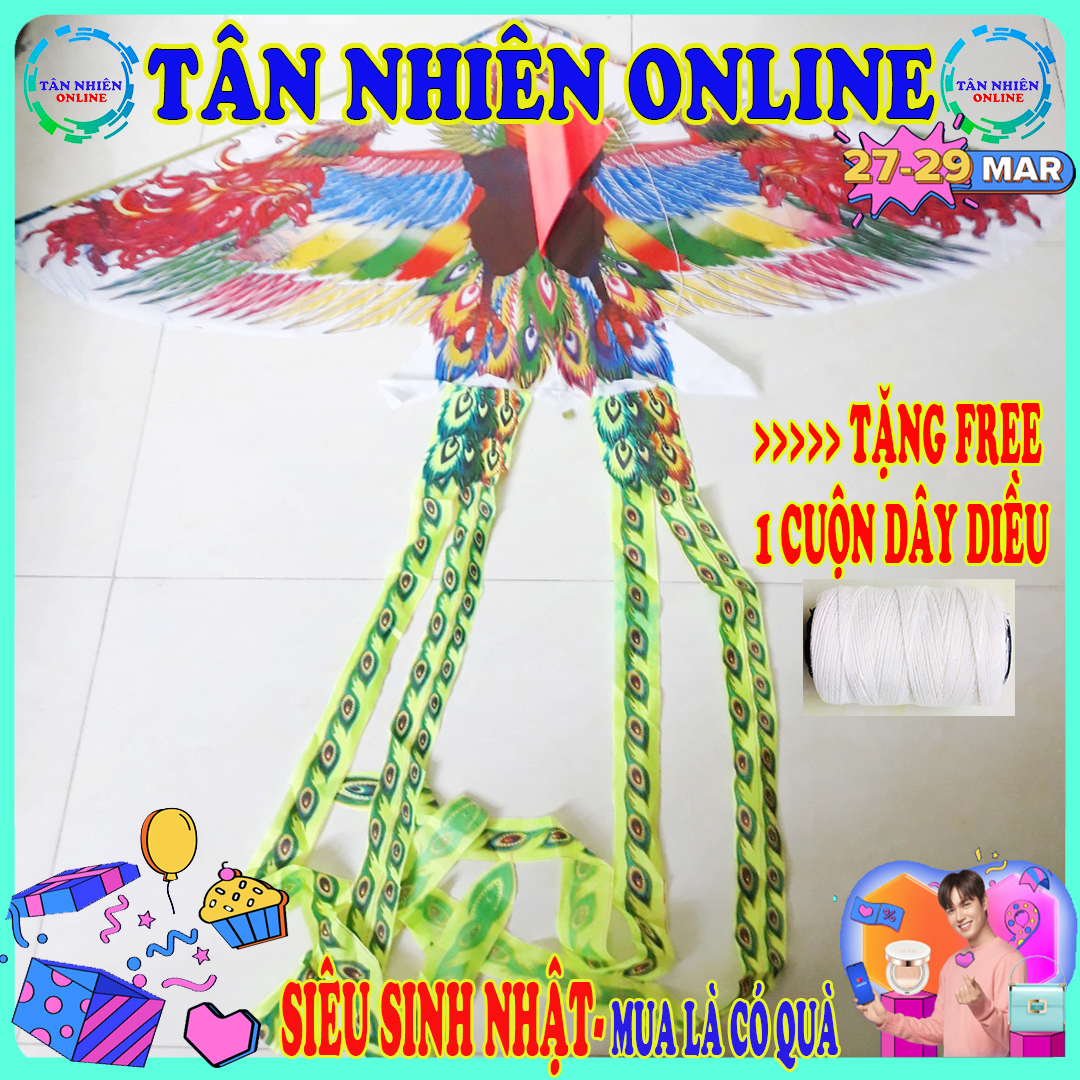 Diều Khổng Tước, tặng kèm 1 cuộn dây diều tiện dụng mua về xài ngay