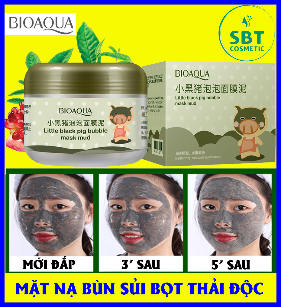 [Sủi Bọt] Mặt Nạ Bùn Sủi Bọt Thải Độc Bioaqua Hủ Lớn 100 Gram – Giảm Mụn Đầu Đen, Dưỡng Ẩm, Kháng Viêm, Diệt Khuẩn