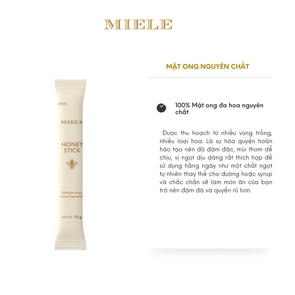 Gói Stick Mật Ong Nghệ Curcumin Miele 15G