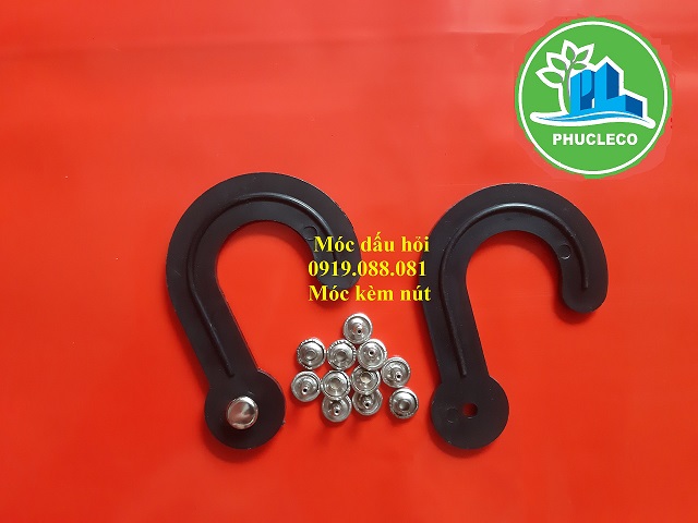Combo 50 cái móc treo dấu hỏi treo catalogue mẫu vải kèm nút.