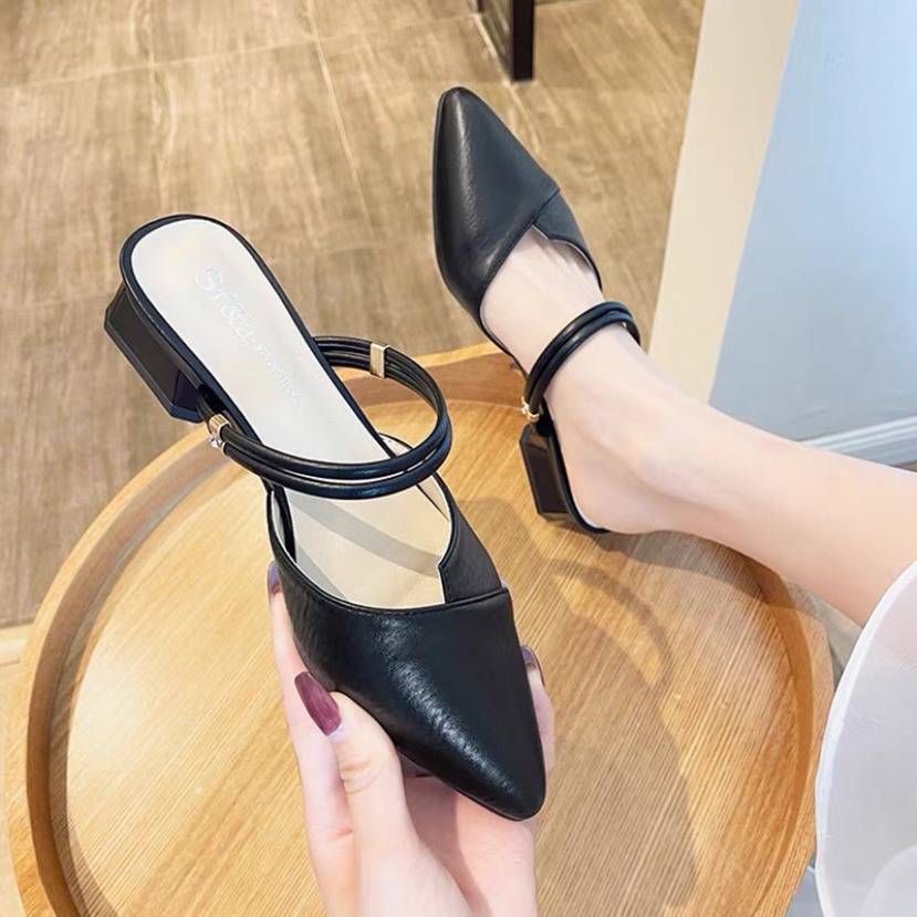 FREE SHIP Giày sandal cao gót 3 phân mũi nhọn đi 3 kiểu siêu hot giá rẻ