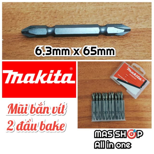 Mũi bắn vít 2 đầu bake / makita® 6.3mm x 65mm