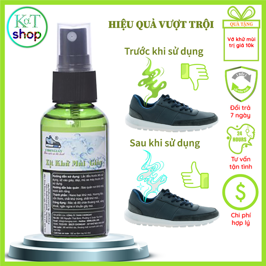 Nano spray to deodorize specialized men's and women's shoes and sandals, deodorize feet, helmets with a mild scent of Flona 50ml CHONGIAY KaT_Shop2022, KS002, a gift worth 10k, help to deodorize unpleasant sweat, prevent mold , fragrant, confident