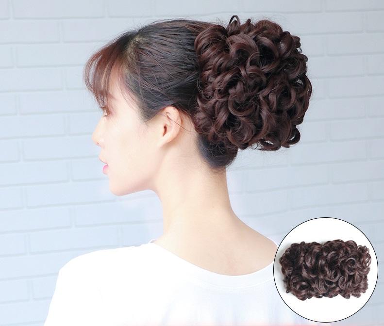 Tóc giả búi phu nhân B-913, màu [nâu vàng 2/30] tóc giả nữ