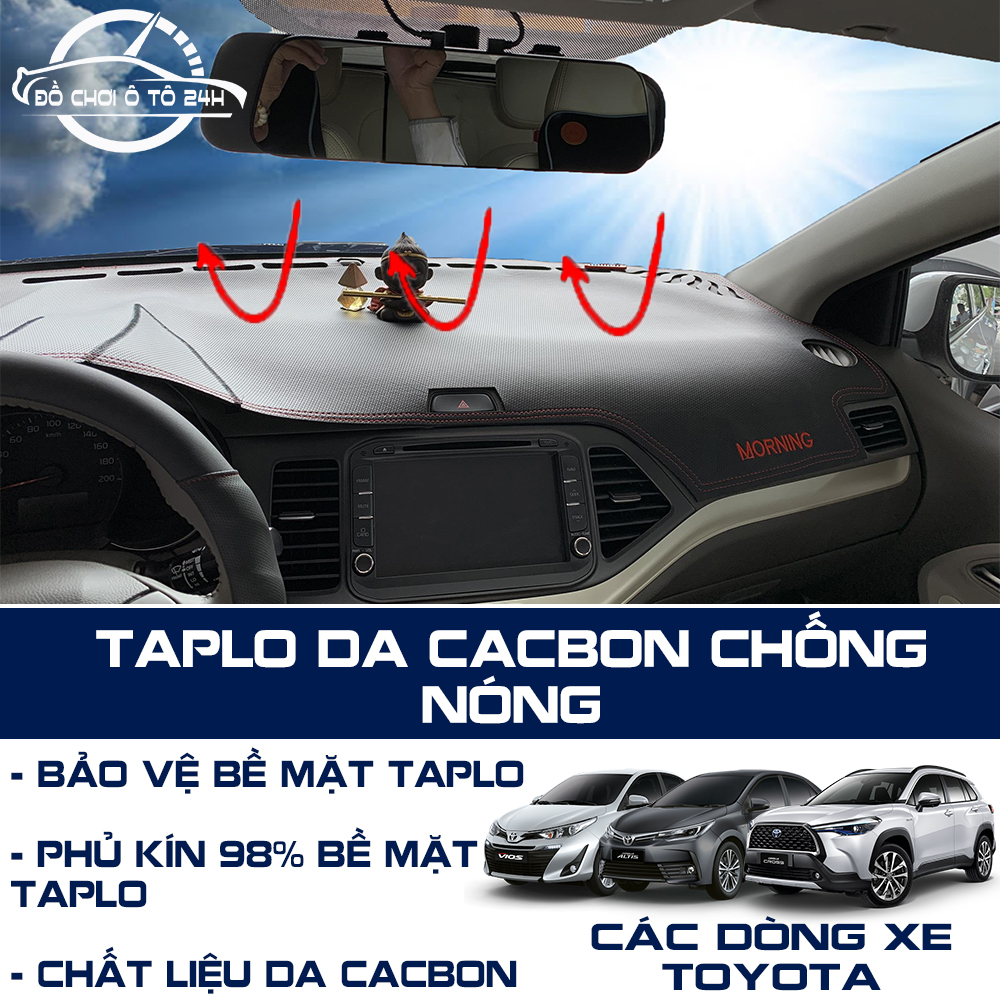 Thảm taplo da cacbon hãng Toyota chống nắng, bảo vệ taplo