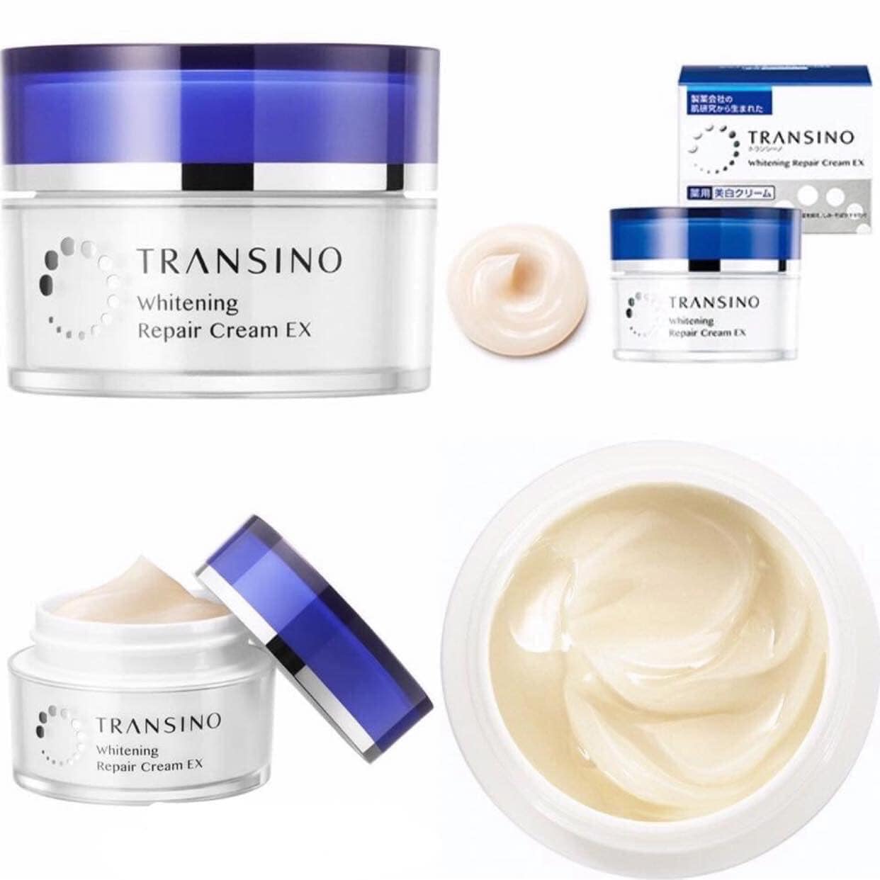 Bộ Đôi Kem đặc trị nám, tàn nhang, dưỡng trắng và tái tạo da Transino Whitening Repair Cream Ex