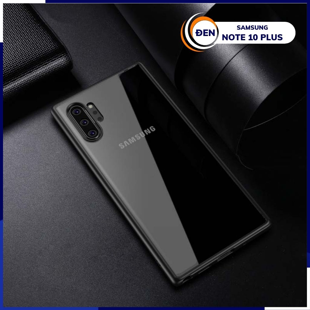 Ốp lưng note 10 plus trong suốt chống ố vàng viền màu clear color ver 1 phụ kiện điện thoại huỳnh tân store