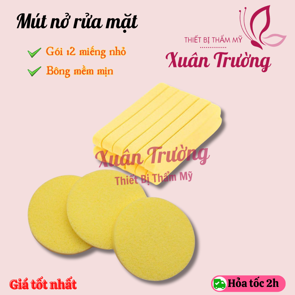 Mút nở rửa mặt Chivey (gói 12 miếng)