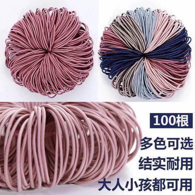CHUN BUỘC TÓC 100 DÂY mix màu túi zip