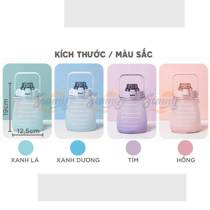 Bình Đựng Nước 1400ml Dễ Thương Có Vạch