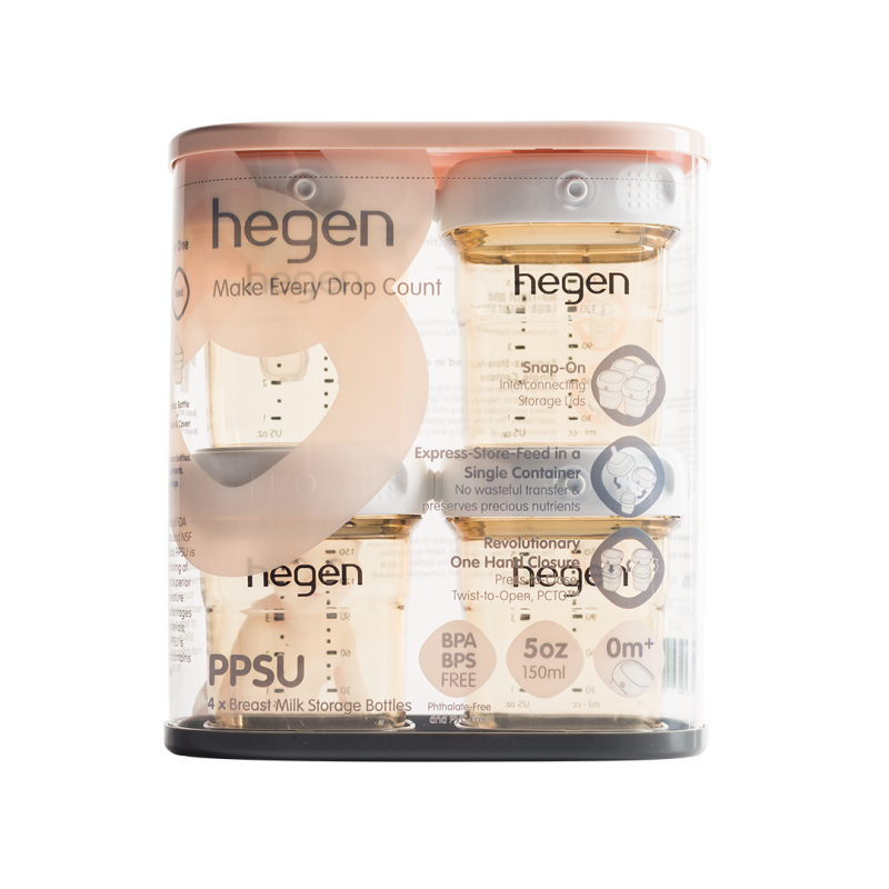 [HCM]Bình trữ sữa HEGEN PPSU 150ml (Set 4 bình)
