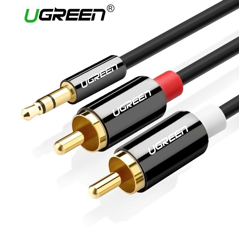 Cáp audio 3.5mm ra 2 đầu rca 3m ugreen ug-10590