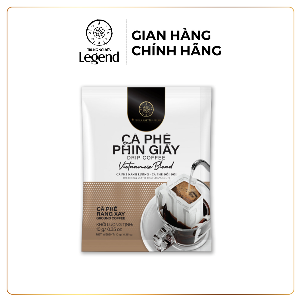 Trung Nguyên Legend Cà Phê Phin Giấy Vietnameses Blend – Gói Drip Coffee Gu Truyền Thống, Đậm Vị Việt