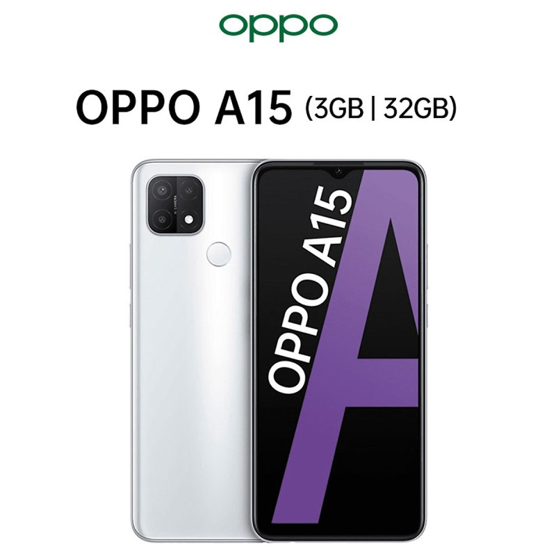 Điện thoại Oppo A15 (3GB/32GB) - Hàng mới nguyên seal fullbox - Màn hình 6.52inch HD+ bộ 3 Camera sau Pin 4230mAh Cảm biến vân tay nằm ở mặt lưng
