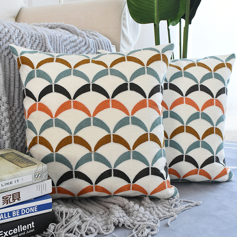 Vỏ gối tựa lưng sofa thêu hoa châu âu
