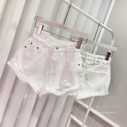 Short Jeans Rách Đen Trắng bigsize Ms 1048