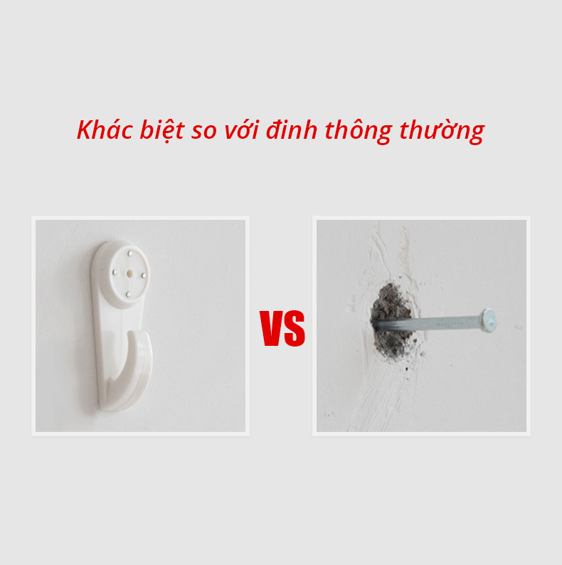 Đinh Ghim Tường 3 Chân, 4 Chân Treo Tranh Ảnh Đồng Hồ - Móc Treo Đồ Đóng Tường 4 Chân Không Cần Khoan