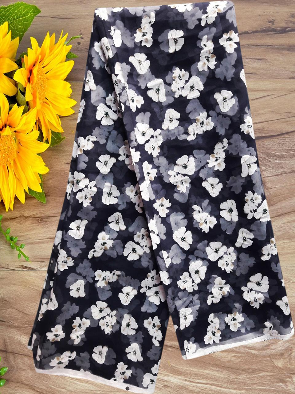 2 MÉT VẢI VOAN KÍNH/VOAN KIẾNG IN 3D KHÔNG CO GIÃN (MỎNG) – MAY ÁO DÀI, ĐẦM MAXI, ÁO LẺ,...