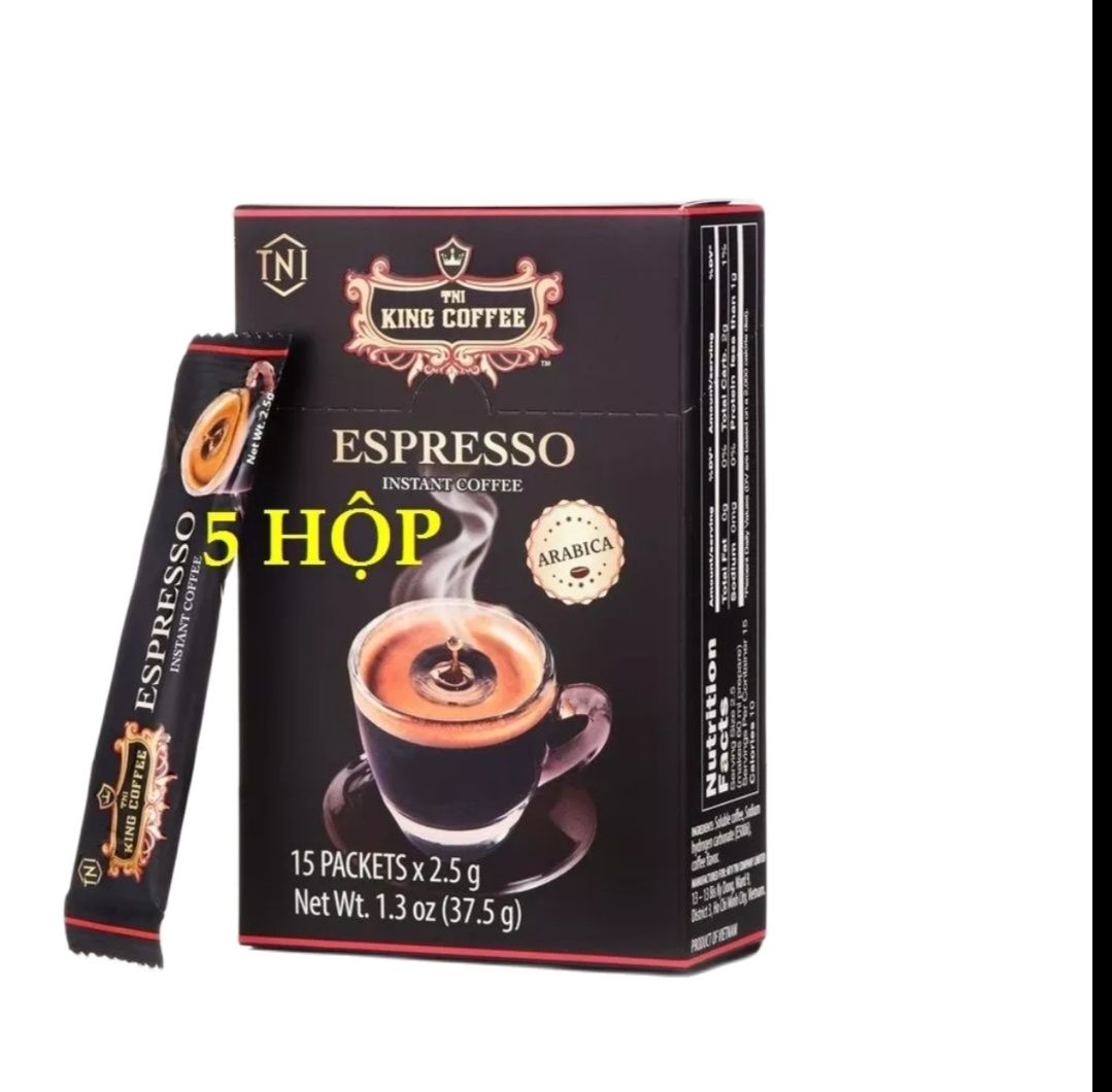 (Combo 4 Hộp) Cà phê hòa tan Đen, Hôp 15 gói x 2,5g