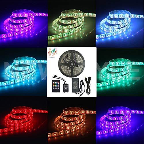 Dải đèn 5M 5050 12V DC RGB chuyên dụng trang trí + Nguồn + Bộ khiển Led dây 5m cảm ứng nhạc