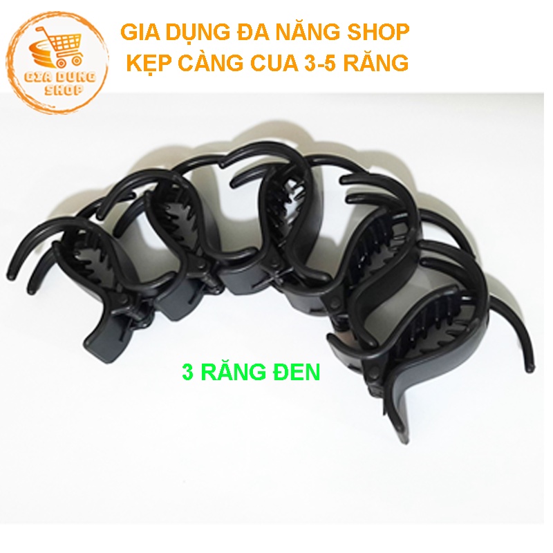 (Combo of 3) Quality 3-Tooth, 5-Tooth Smooth Crab Claw Hair Clips