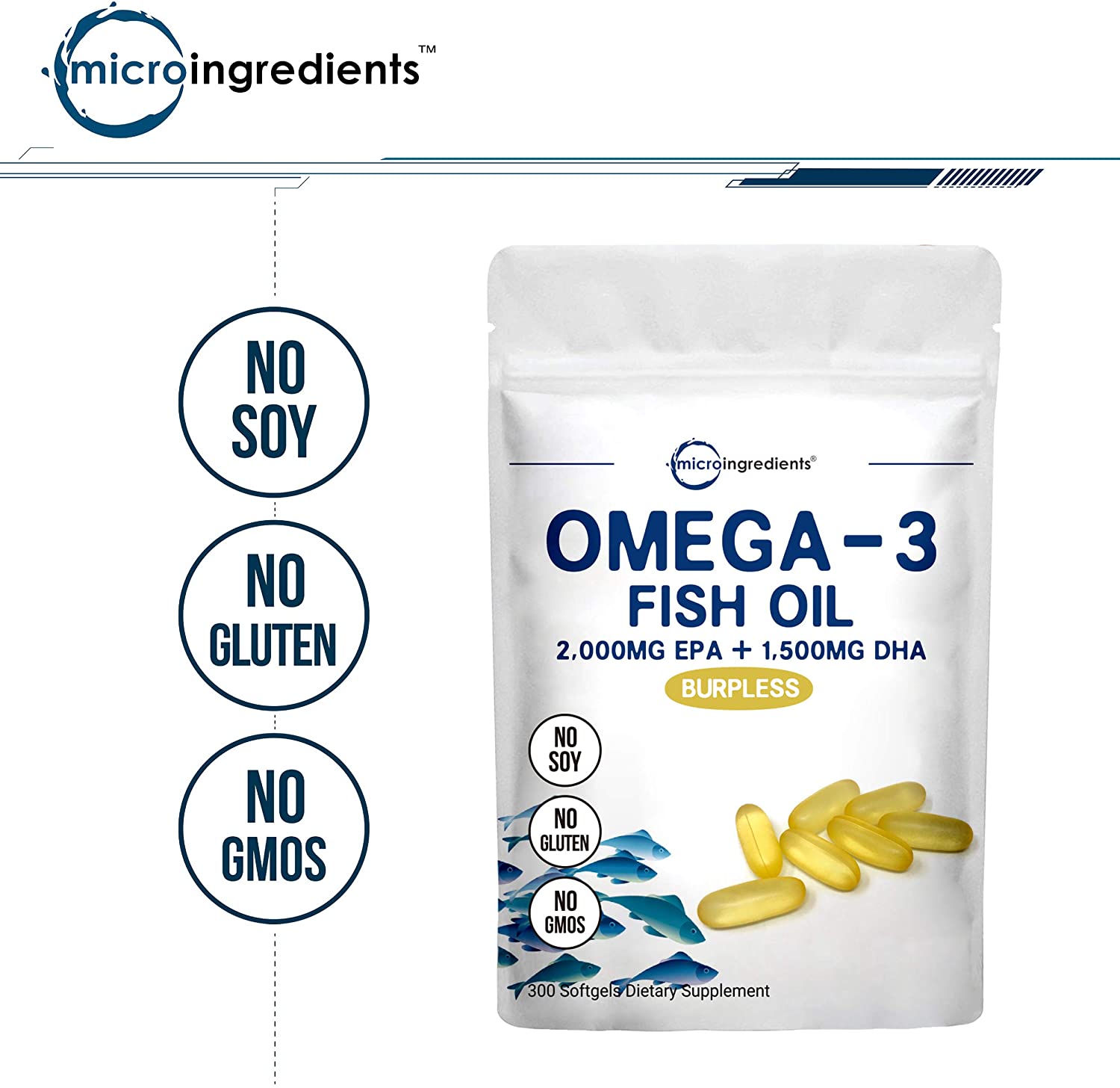 Dầu cá Omega-3 Micro Ingredients gấp 3 lượng Omega-3 (SF42)