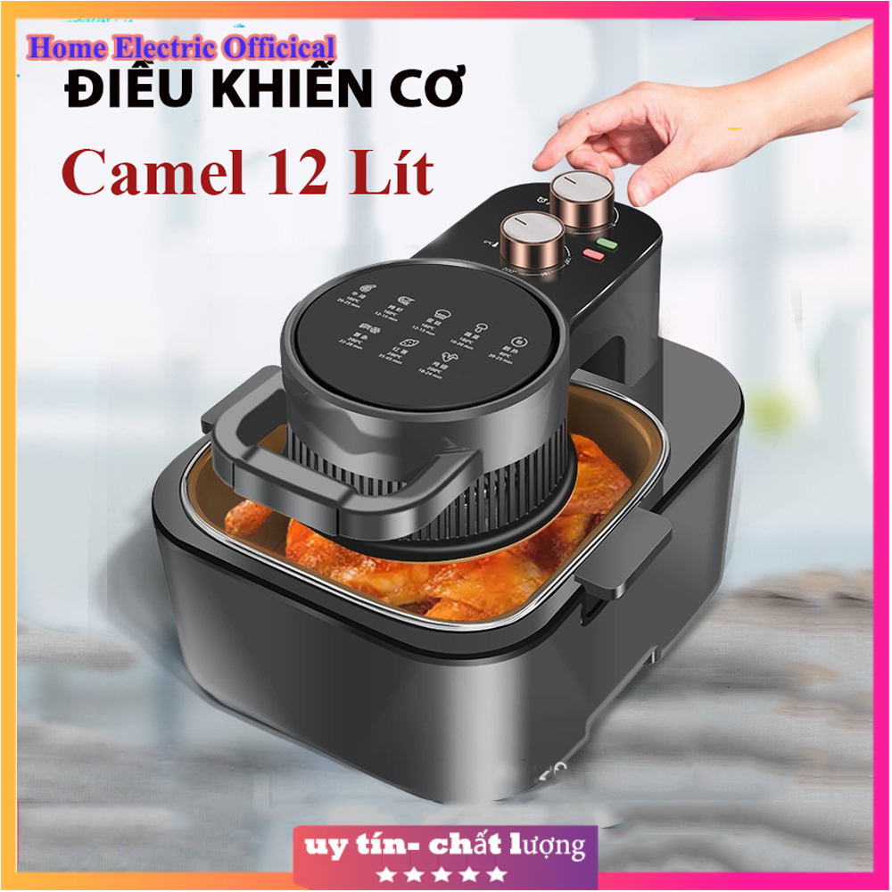 Nồi Chiên Không Dầu Camel 12 Lít Có Mặt Kính Kiểm Soát Nướng, Chiên Công Suất Lớn Chiên Luôn Con Gà 5Kg ,Đa Chức Năng ,Nồi Chiên Không Dầu Giá Rẻ Laz Police