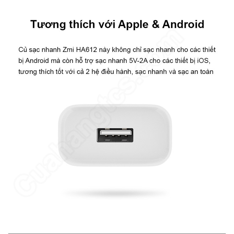 Củ sạc nhanh 18W Zmi xiaomi HA612