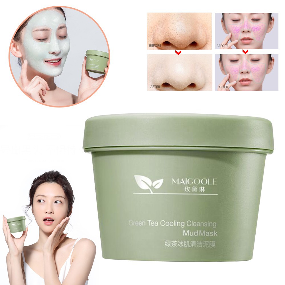 Mặt Nạ Đất Sét Trà Xanh Maigoole Mát Lạnh Thải Độc Da Lọ 100g