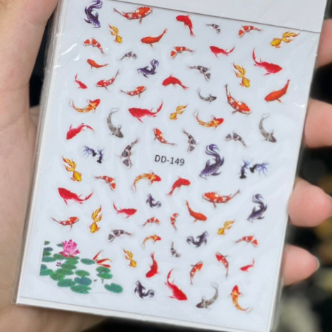 Miếng Dán Trang Trí Móng Tay Họa Tiết 4D In Nổi