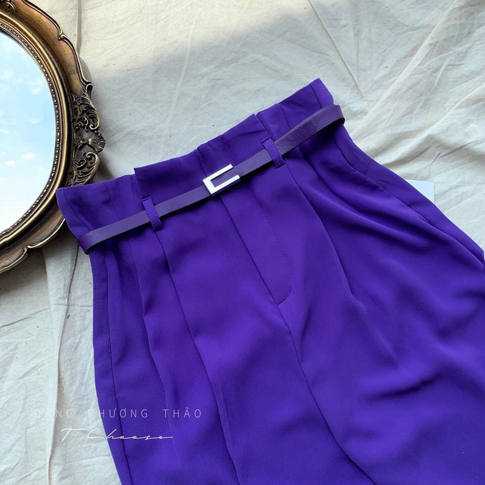 QUẦN BAGGY MÀU KÈM NỊT LƯNG CAO SNU