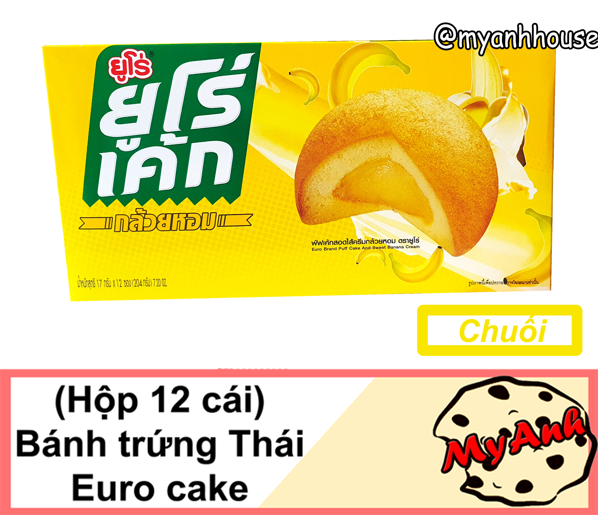 (VỊ LÁ DỨA) BÁNH TRỨNG THÁI EURO CAKE DATE T8/2021