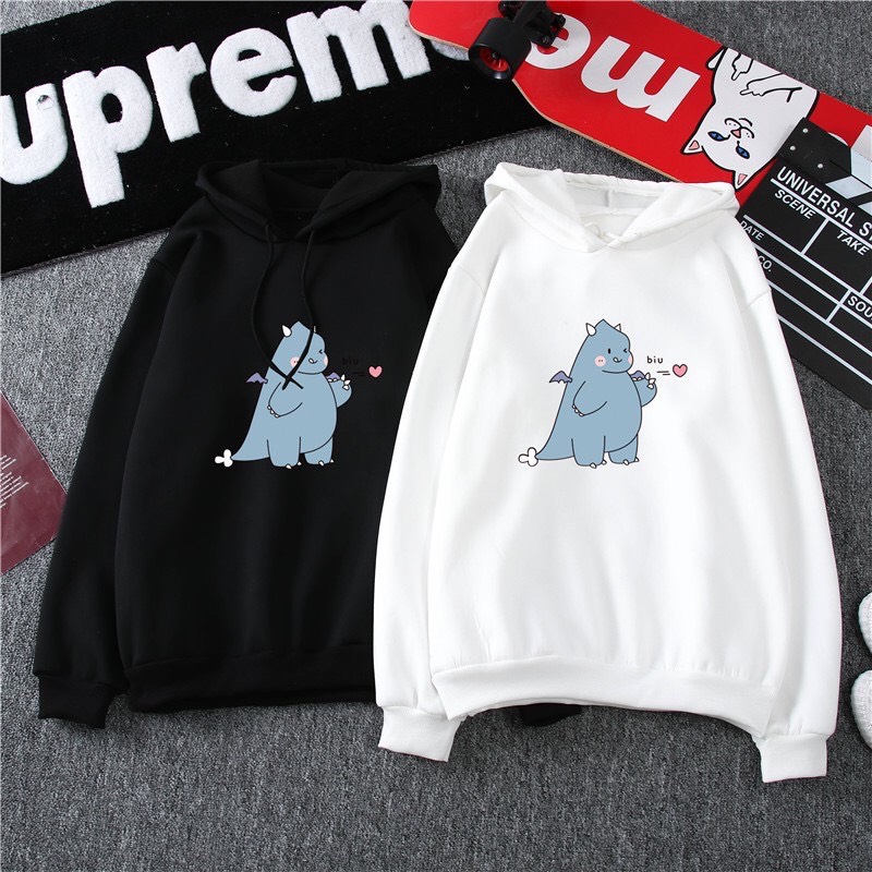 Áo Hoodie Hình khủng long bắn tim siêu Cute , áo khoác nỉ nam nữ siêu dễ thương