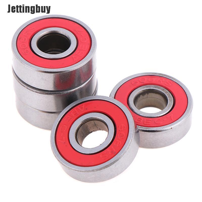 Jettingbuy 5Pcs Red ABEC-7 608RS Skateboard Roller Sealed Ball Bearings 8x22x7mm