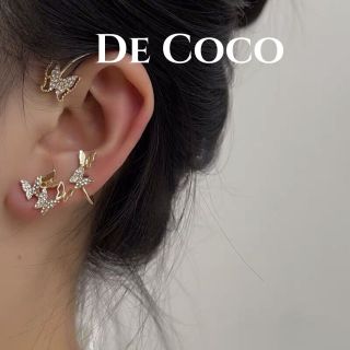 Khuyên tai mix kẹp vành đeo được 2 kiểu hình bướm Phoebe De Coco decoco.accessories thumbnail