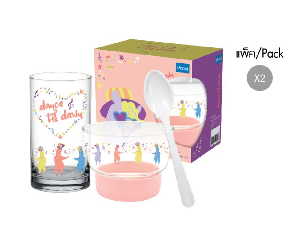 Bộ chén và ly thủy tinh Ocean Alpaca