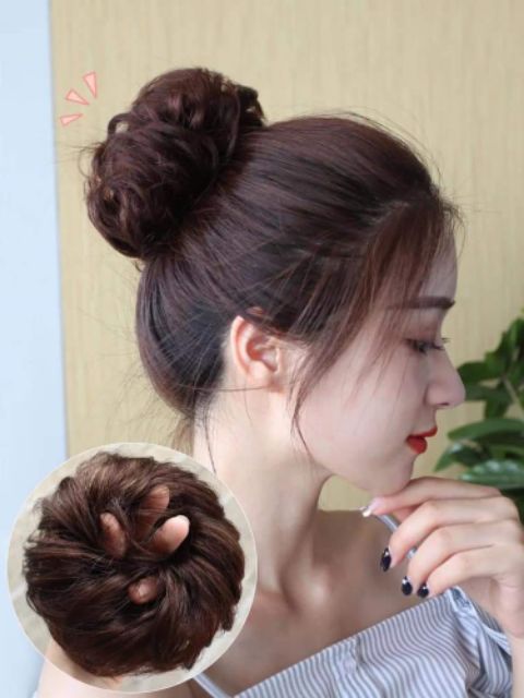 Tóc giả búi - Tóc giả búi cột xoăn