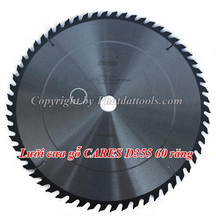 Lưỡi cưa gỗ CARES D355mm cao cấp-Lỗ cốt 25,4-30mm