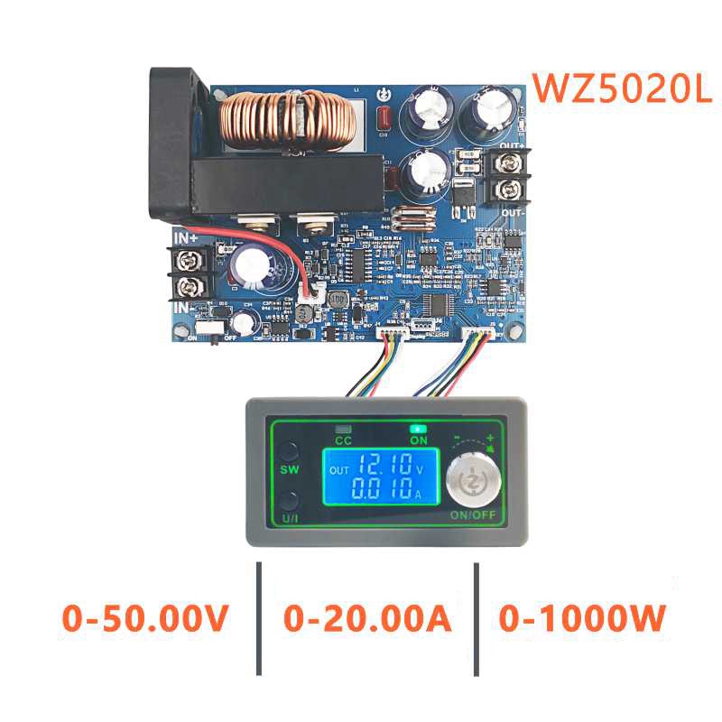 WZ5020L 20A 1000W DC DC Buck Converter CC CV Step-Down Power Module Adjustable Voltage Regulated Power Supply