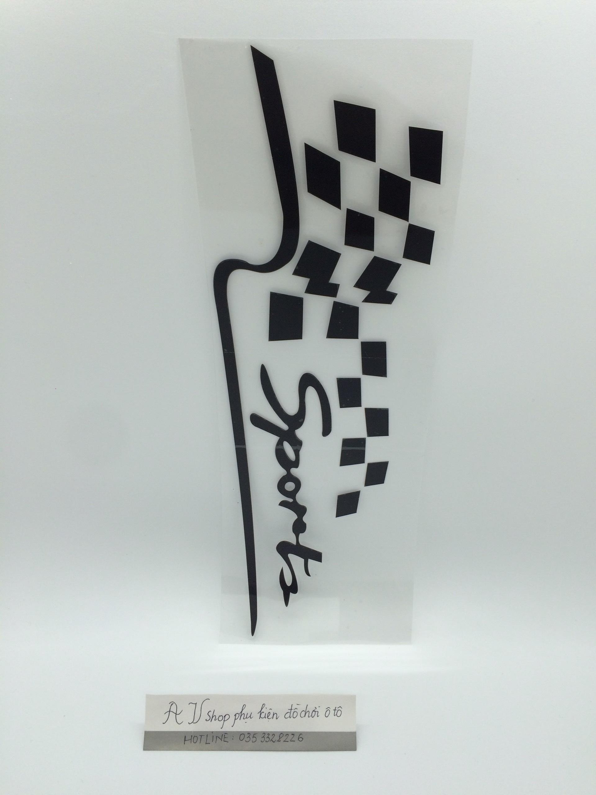 Decal chữ sport màu TRẮNG